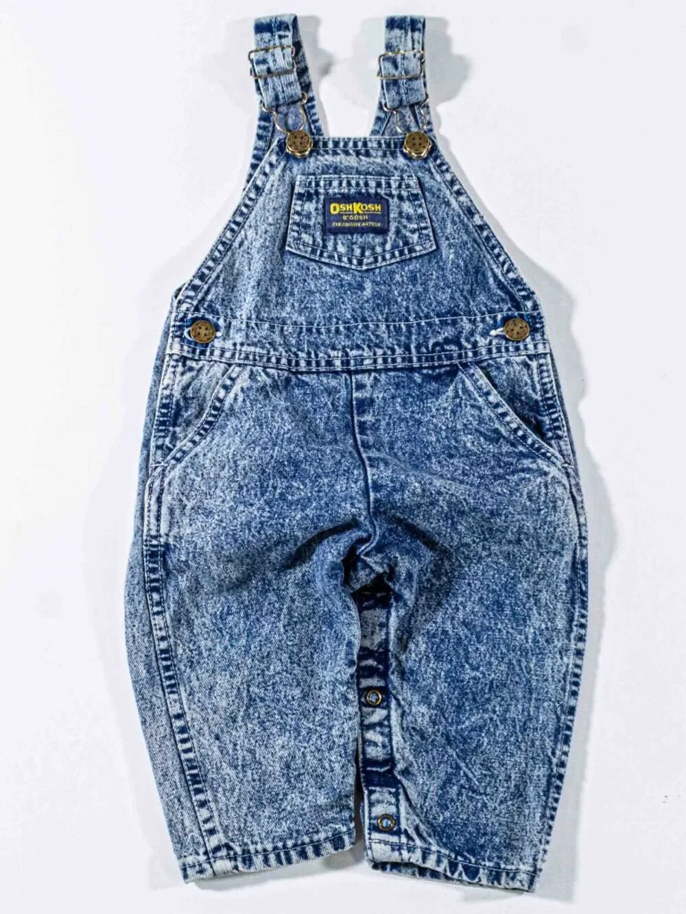 Vintage OshKosh B'Gosh Overalls 18 Months VestBak USA Made Blue Denim 80s 90s